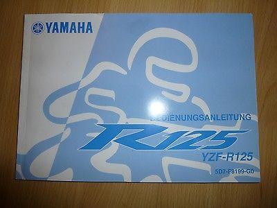Bedienungsanleitung Handbuch Fahrerhandbuch passt an Yamaha Yzf 125 R 125 
