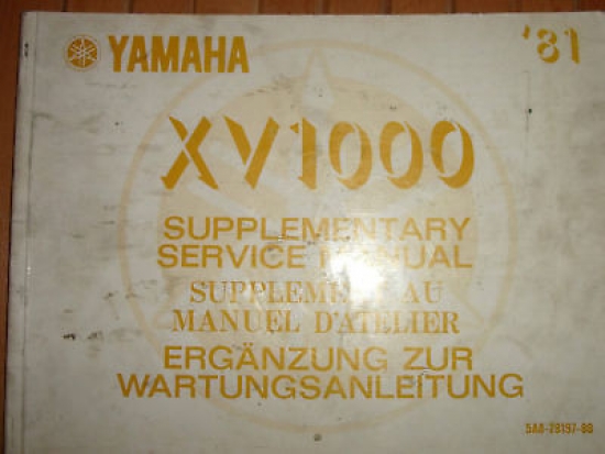 Ergnzung zur Wartungsanleitung Reparatur manual passt an Yamaha Xv 1000 1981