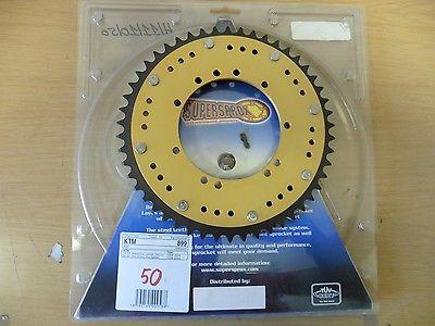 Kettenrad Supersprox Stealth 50 Zhne sprocket passt an Ktm Sx 50 98-04 sw-gelb