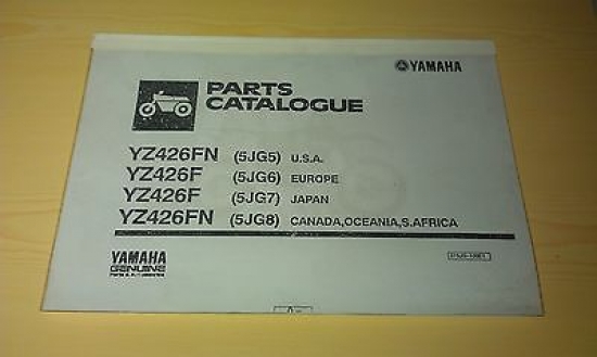 Ersatzteilkatalog Handbuch parts catalogue passt an Yamaha Yz426f Fn 215JG-100E1