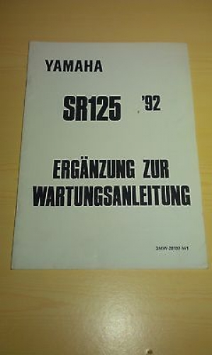 Ergnzung Wartungsanleitung Handbuch passt an Yamaha Sr 125 3MW-28197-W1