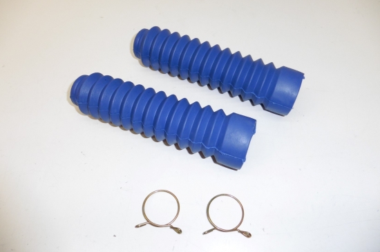Faltenbalg 210 mm Gabelschutz Federgabel Gabelrohr fork Mofa Moped Motorrad blau
