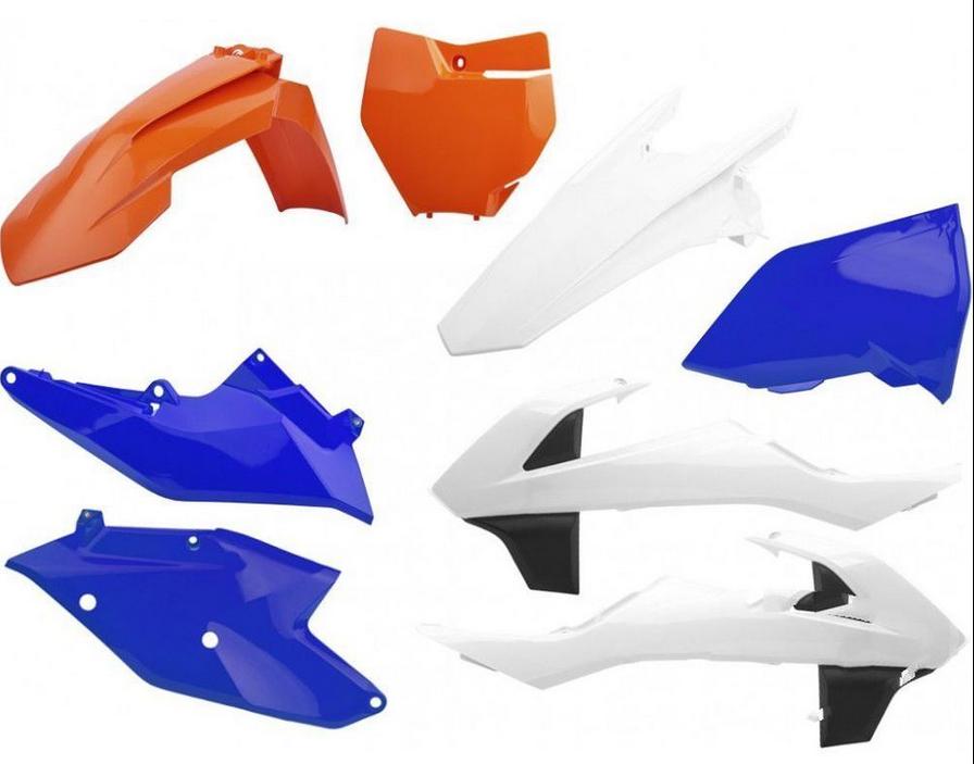 Verkleidungssatz Plastiksatz passt an Ktm Exc Sixdays 250 17-19 Tpi 300 or-bl