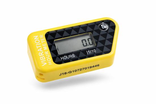 Betriebsstundenz�hler kabellos Vibration hour meter Enduro passt an Suzuki gelb