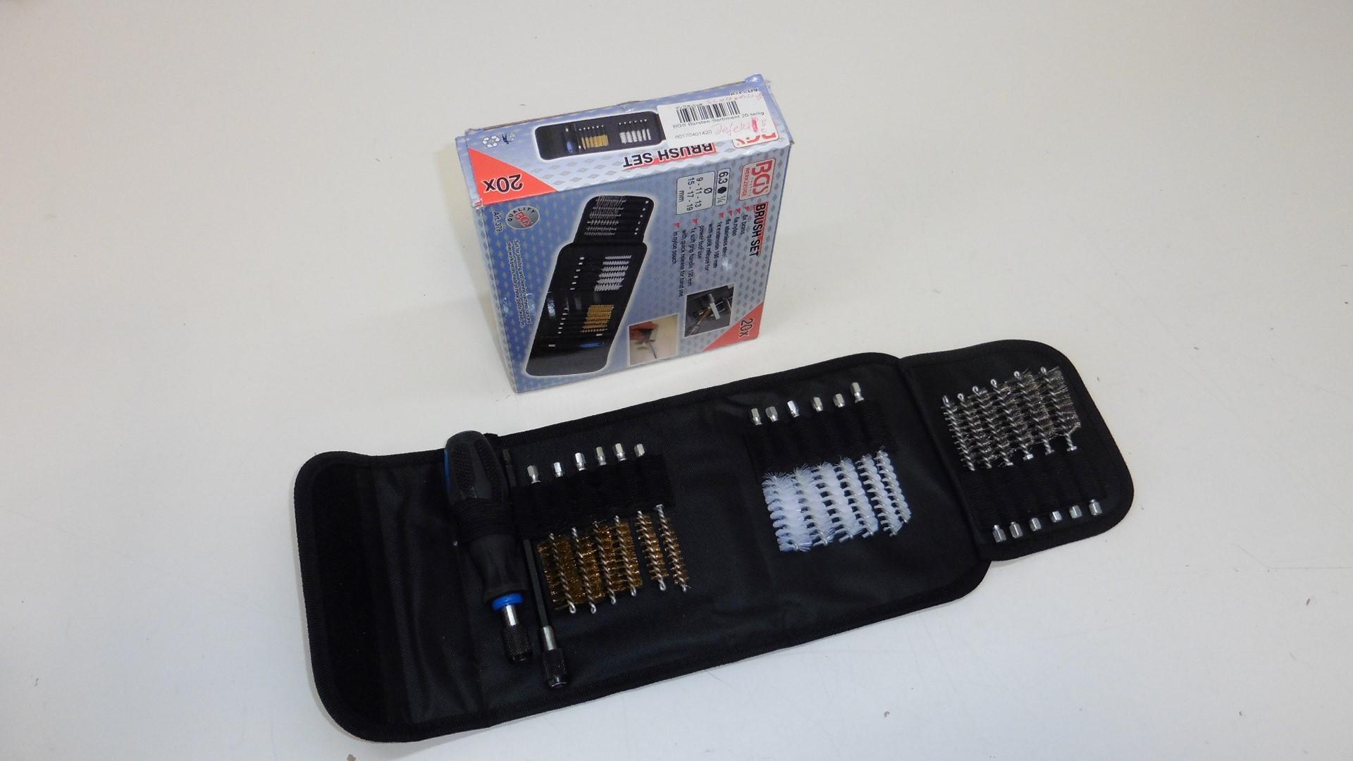 Brsten-Sortiment Bgs 20-teilig Schnellverschluss Werkzeug Motorrad brush set