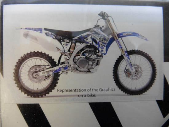 Dekorsatz Aufkleber Sticker Sitzbezug passt an Yamaha Yzf Yz450f 06-08 sw-blau