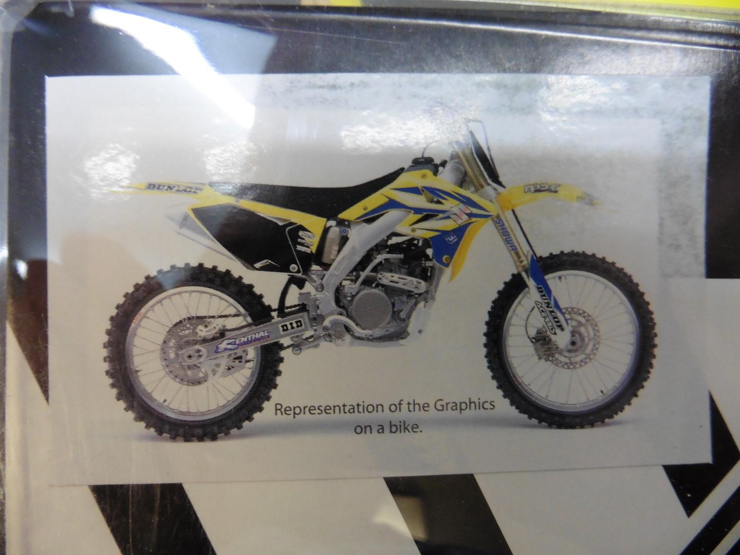 Dekorsatz Aufkleber Sticker Sitzbezug passt an Suzuki Rmz Rm-Z 250 04-06 sw-gelb