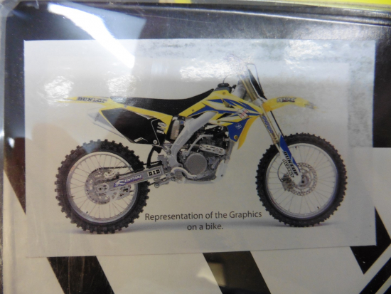 Dekorsatz Aufkleber Sticker Sitzbezug passt an Suzuki Rmz Rm-Z 250 04-06 sw-gelb