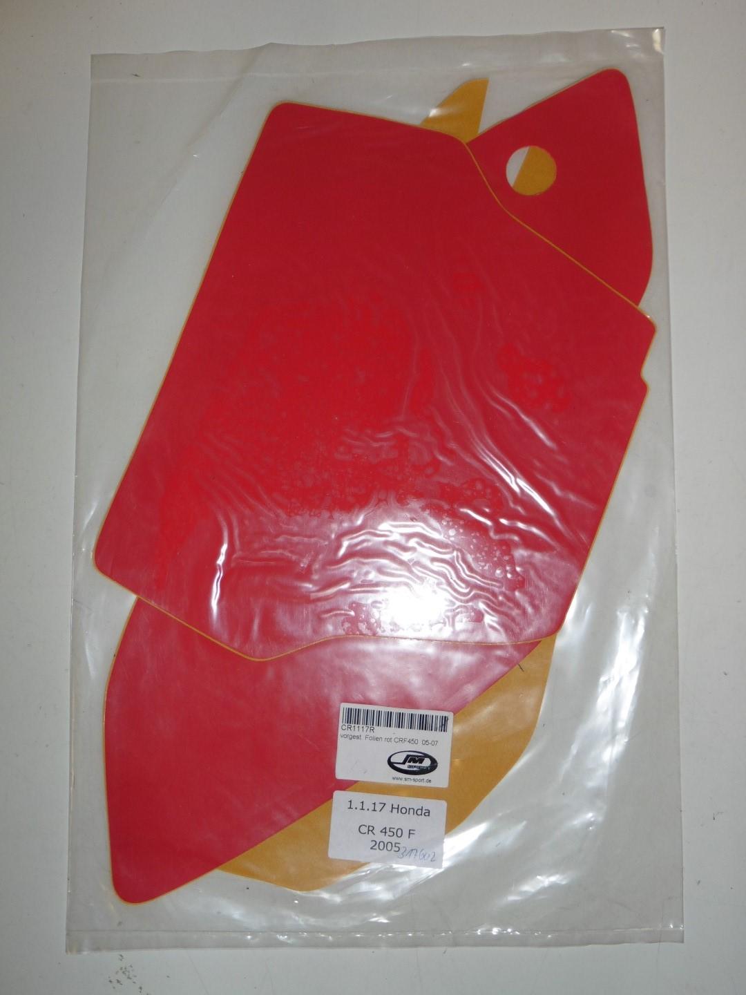 Dekorsatz Startnummernuntergrund Aufkleber passt an Honda Crf Cr450f 2005 rot
