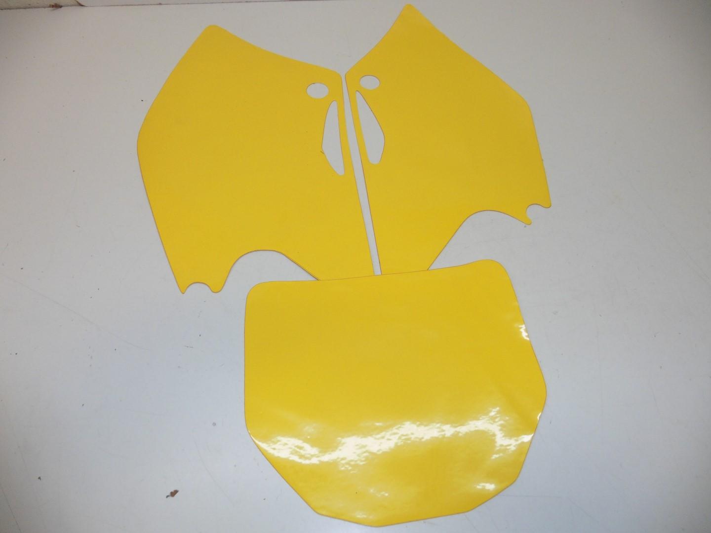 Dekorsatz Startnummernuntergrund Aufkleber passt an Kawasaki Kxf 250 04-05 gelb