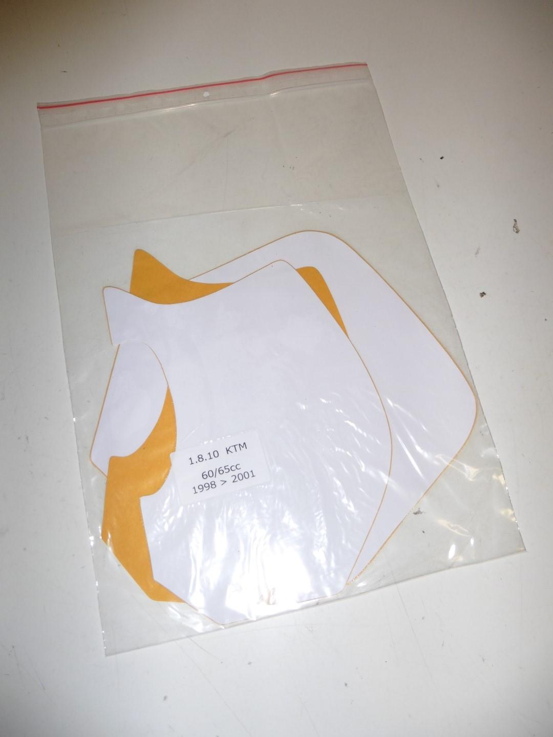 Dekorsatz Startnummernuntergrund Aufkleber passt an Ktm Sx 60 65 98-01 wei�