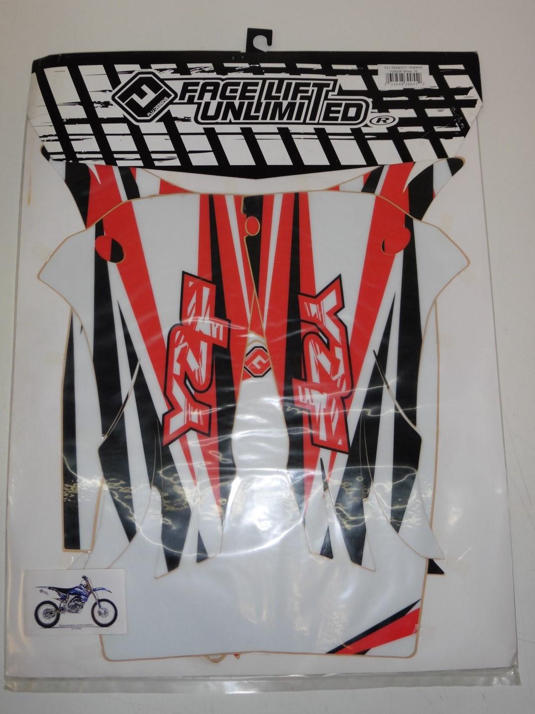 Dekorsatz Aufkleber Sticker Sitzbezug passt an Yamaha Yzf 450 2010 White sw-rot