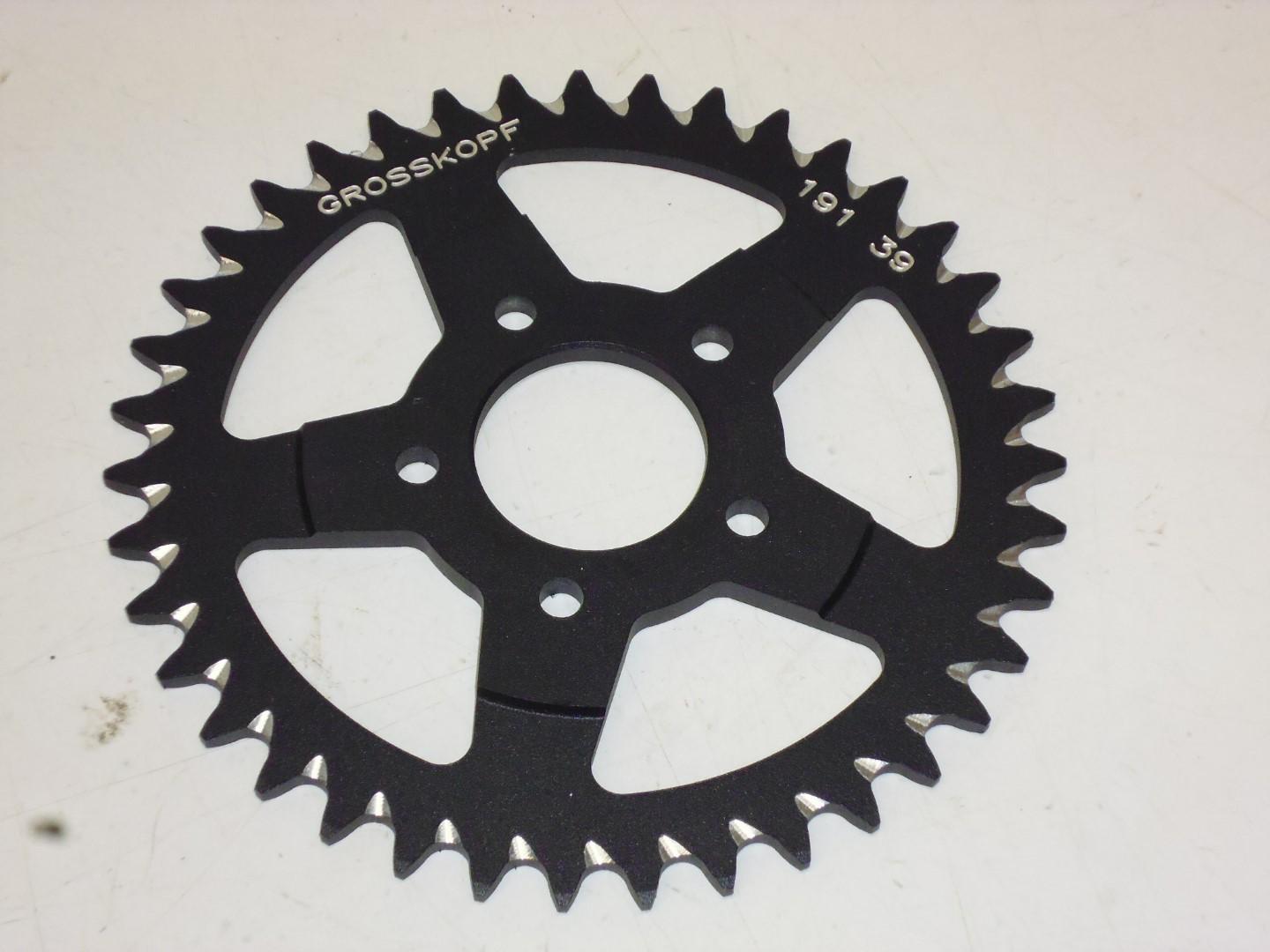 Kettenrad 39 Zhne  40 mm 56 mm Aluminium sprocket schwarz