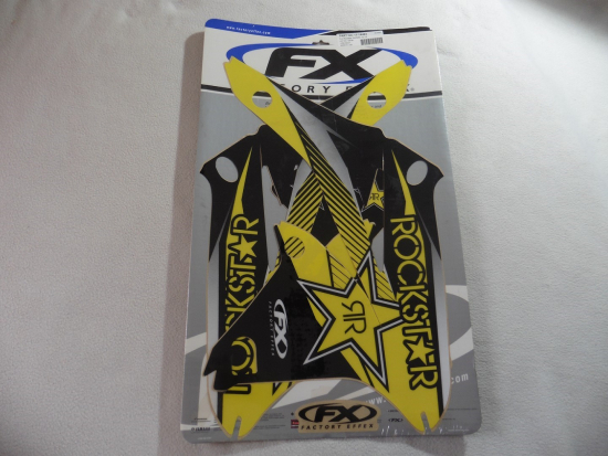 Dekorsatz Rockstar Aufkleber Sticker passt an Suzuki Rmz 250 Full 10-14 sw-gelb