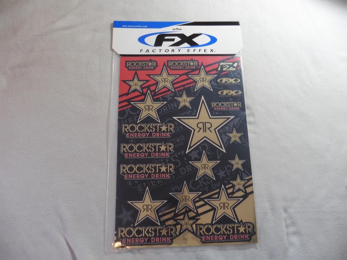 Dekor Rockstar Energy Drink Aufkleber Sticker universal passt an Honda sw-rot