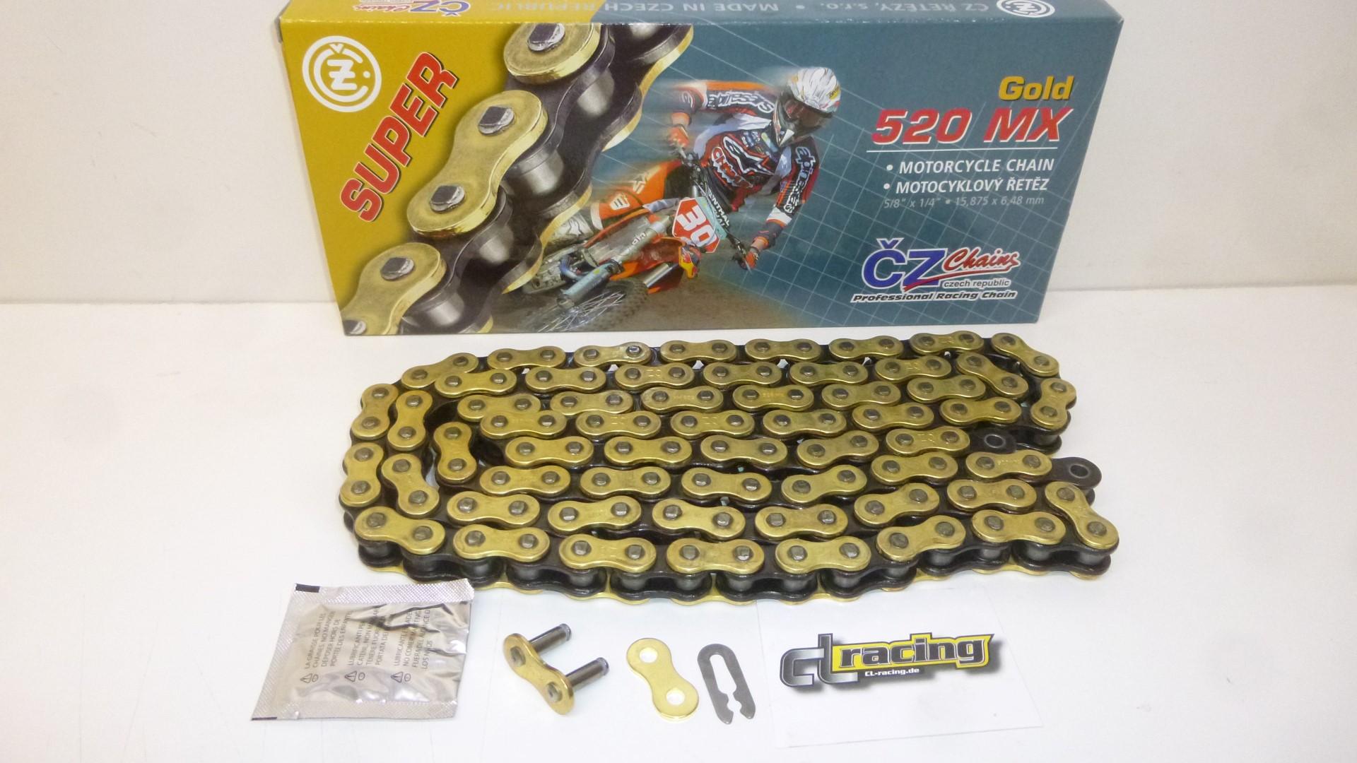 Cz Chains 520 Mx Gold verstrkte Kette 118 Glieder Enduro Cross Mx Sumo