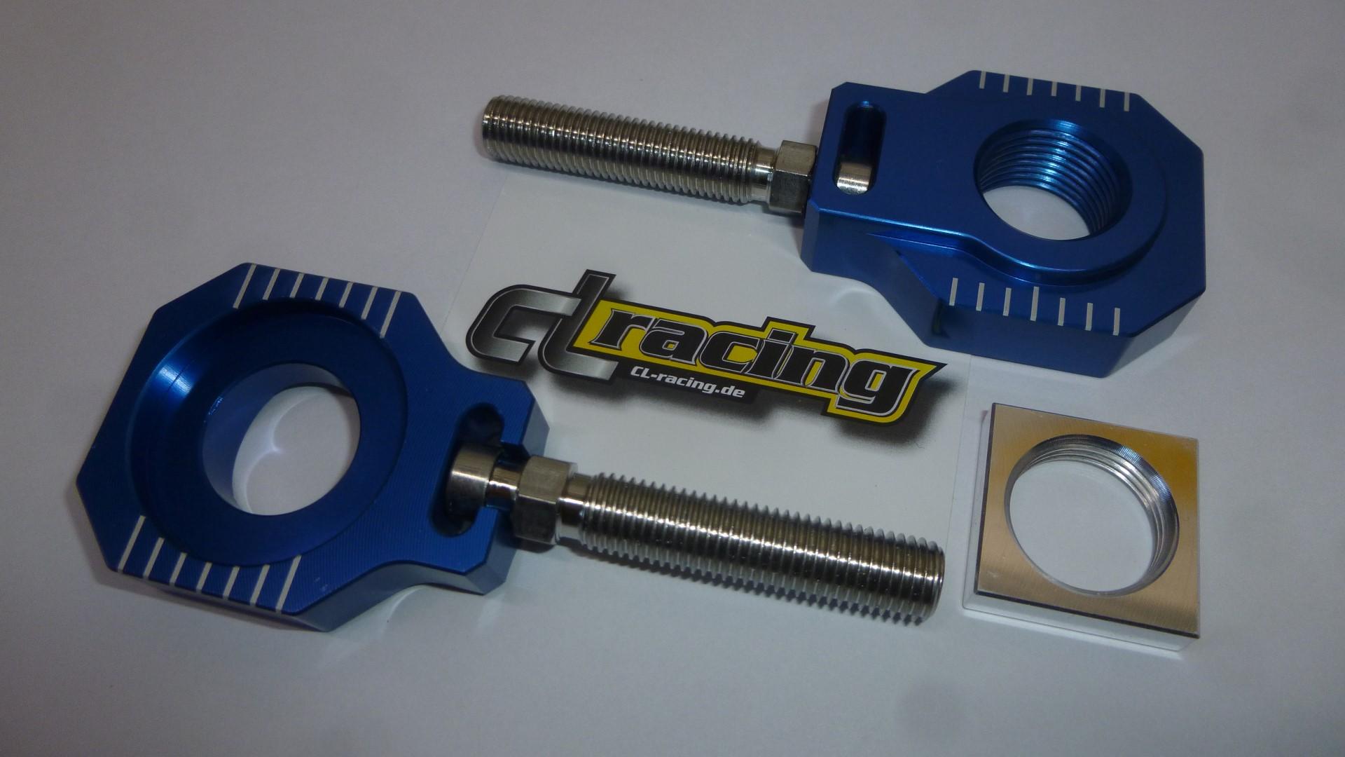 Kettenspanner Achsblcke chain tensor passt an Ktm Exc 250 Sxf 450 05-12 blau