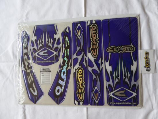 Dekorsatz universal Aufkleber Sticker Verkleidung Emblem graphic kit blau