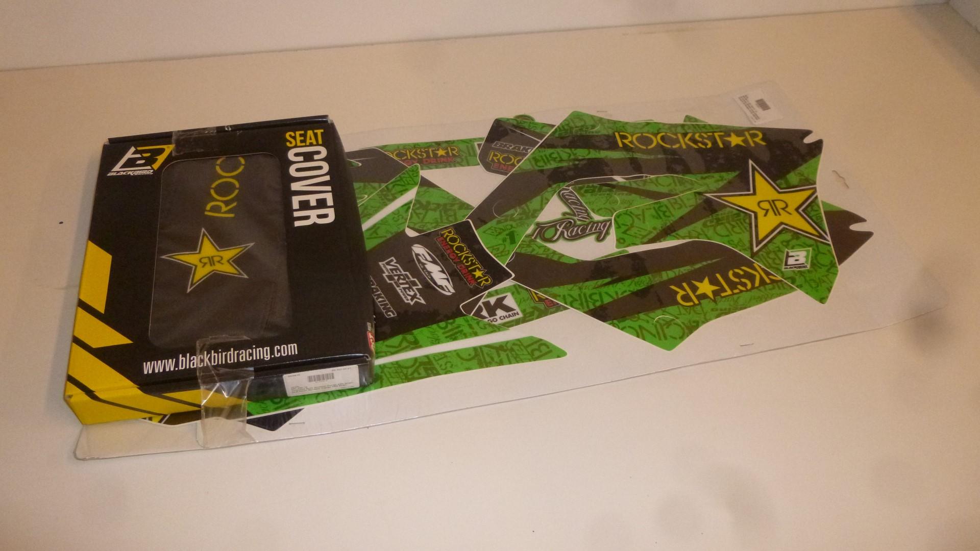 Dekorsatz mit Sitzbezug Aufkleber Sticker passt an Kawasaki Kxf 250 21-22 grn