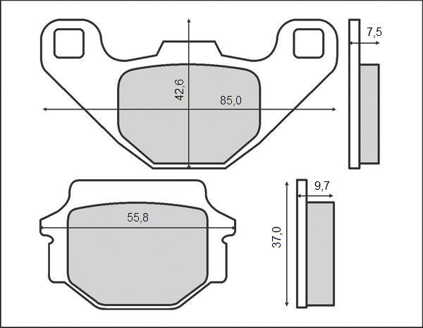 Bremsbelge brake pads passt an Aprilia Moto 650 97-00 Pegaso passt an Kawasaki