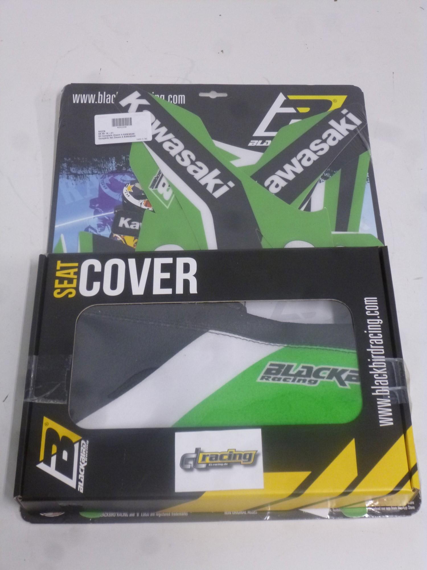 Dekorsatz Sitzbezug Aufkleber Sticker seat passt an Kawasaki Kx 85 14-21 sw-grn
