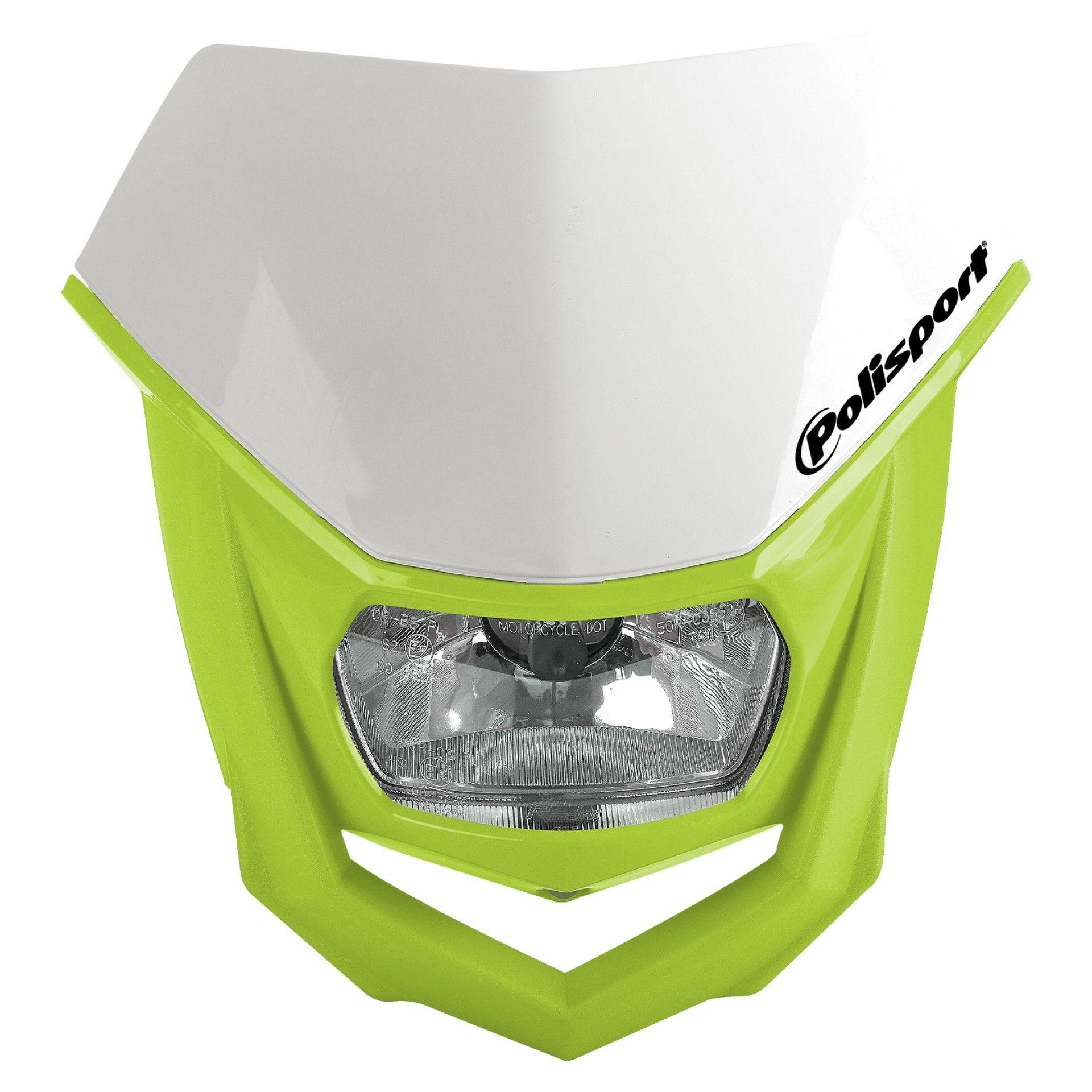 Lichtmaske Halo Lampenmaske Verkleidung headlight Motorrad Enduro neongelb
