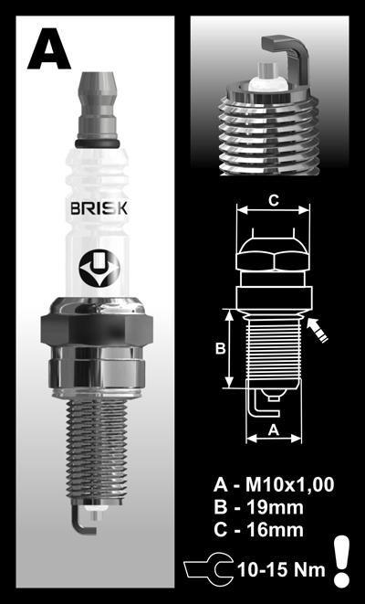 Brisk AR12YS Zndkerze spark plug passt an Husqvarna Sm 610 Te 610 08-10 E-Start