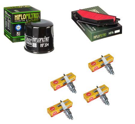 Wartungssatz �lfilterset Z�ndkerze spark splug passt an Kawasaki Zx-6R 03-04
