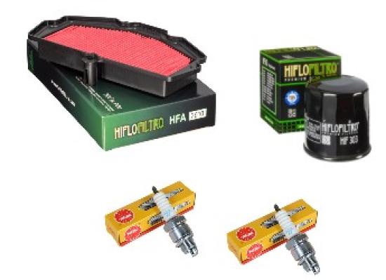 Wartungssatz �lfilterset Z�ndkerzen spark splug passt an Kawasaki Kle 650 15-22