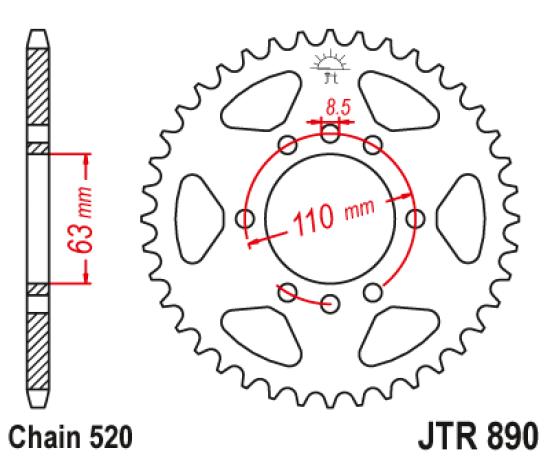 Kettenrad 45 Zhne sprocket passt an Husqvarna Sm passt an Ktm Adventure Duke Rc