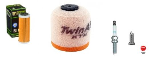 Wartungssatz �lfilterset Z�ndkerze spark splug passt an Ktm Freeride 350 12-17