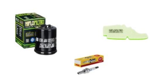 Wartungssatz �lfilterset Z�ndkerze spark splug passt an Piaggio Fly 125 05-14