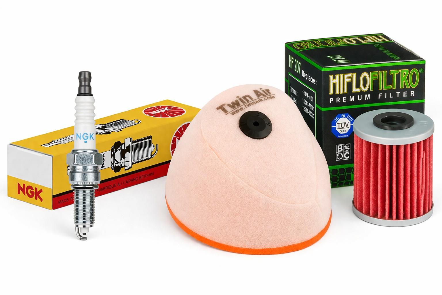 Wartungssatz �lfilterset Z�ndkerze spark splug passt an Kawasaki Kxf 250 11-16