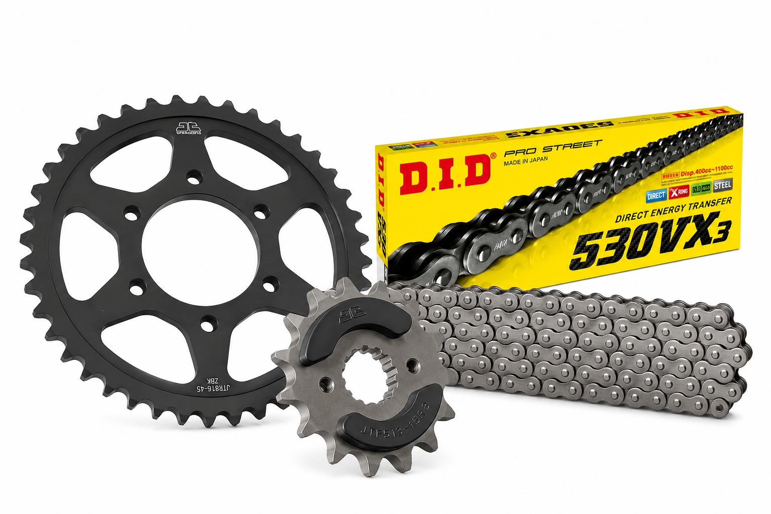 Kettensatz Jt-Sprockets 15 x 45 Kettenrad Ritzel passt an Suzuki Gsf 1200 96-00